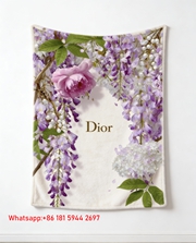 Dior Floral Wisteria Flannel Sofa Throw Blanket D481